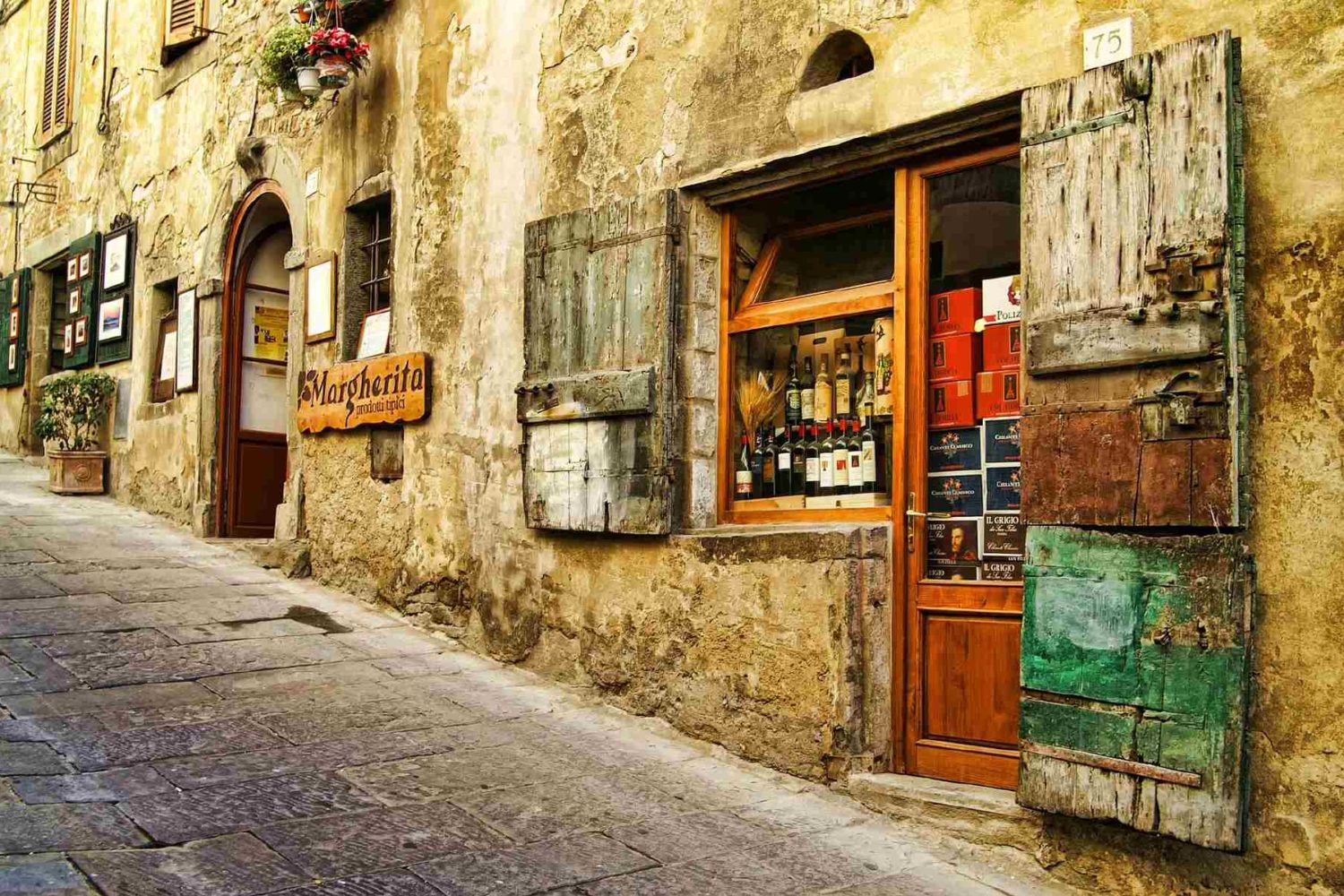 italian street in tuscany
